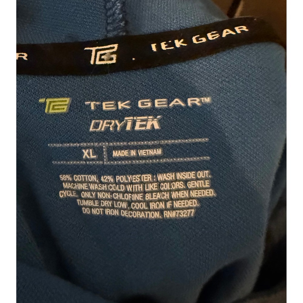 Tek Gear DryTek Men's Blue Heathered Hoodie Long Sleeve Pullover‎ Size XL - Picture 4 of 4